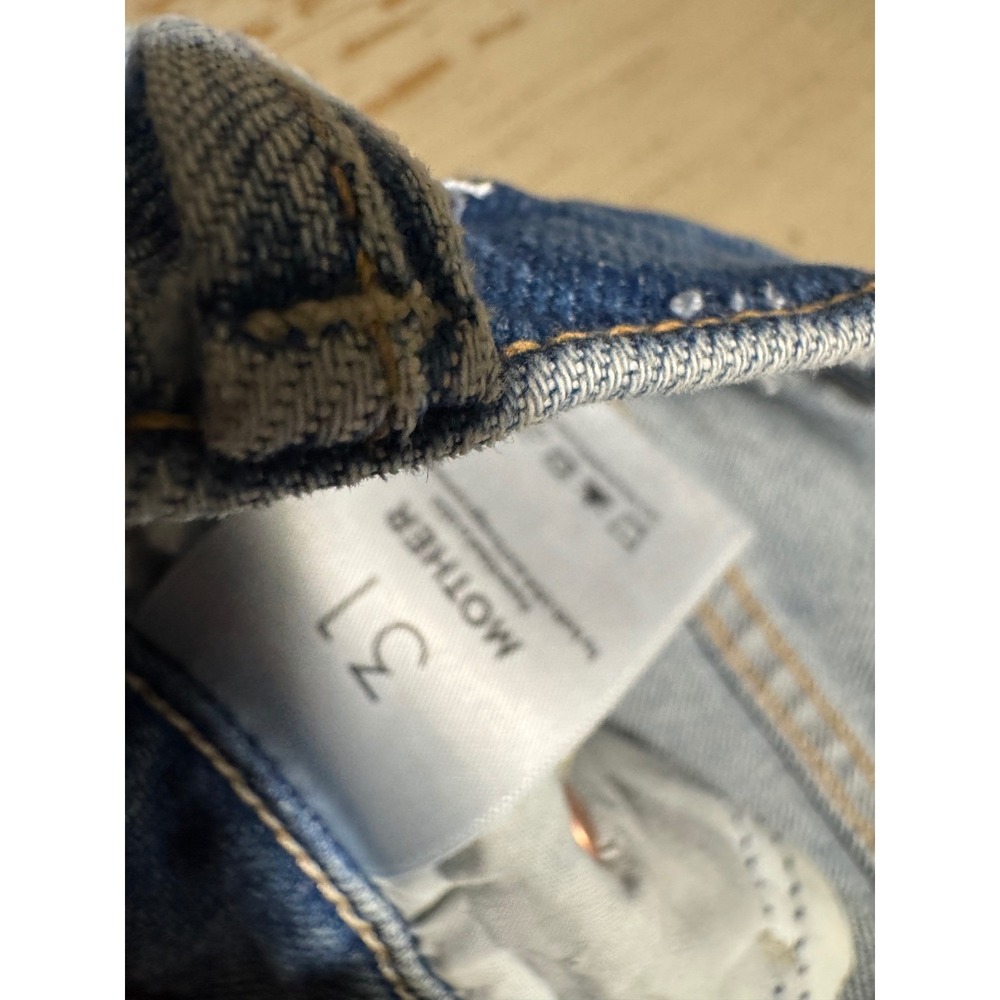 Mother Superior The Half-Pipe Ankle Fray Jeans I Confess Blue Wide Leg Size 31 - Picture 3 of 10